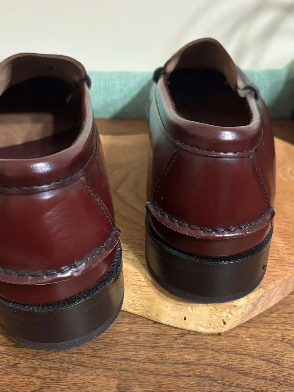 Sebago Classic Dan USA Handsewn Burgundy Leather Penny Loafers 15 B